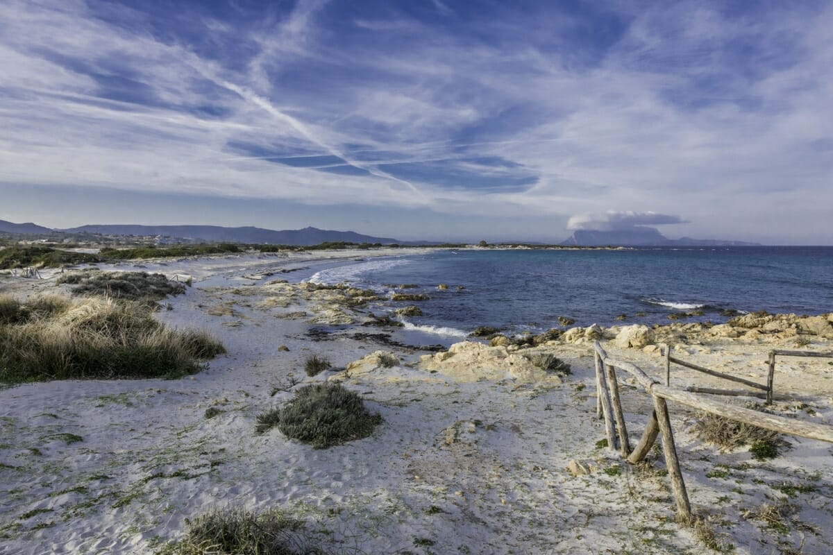 Spiaggia con Isola Tavolara sullo Sfondo