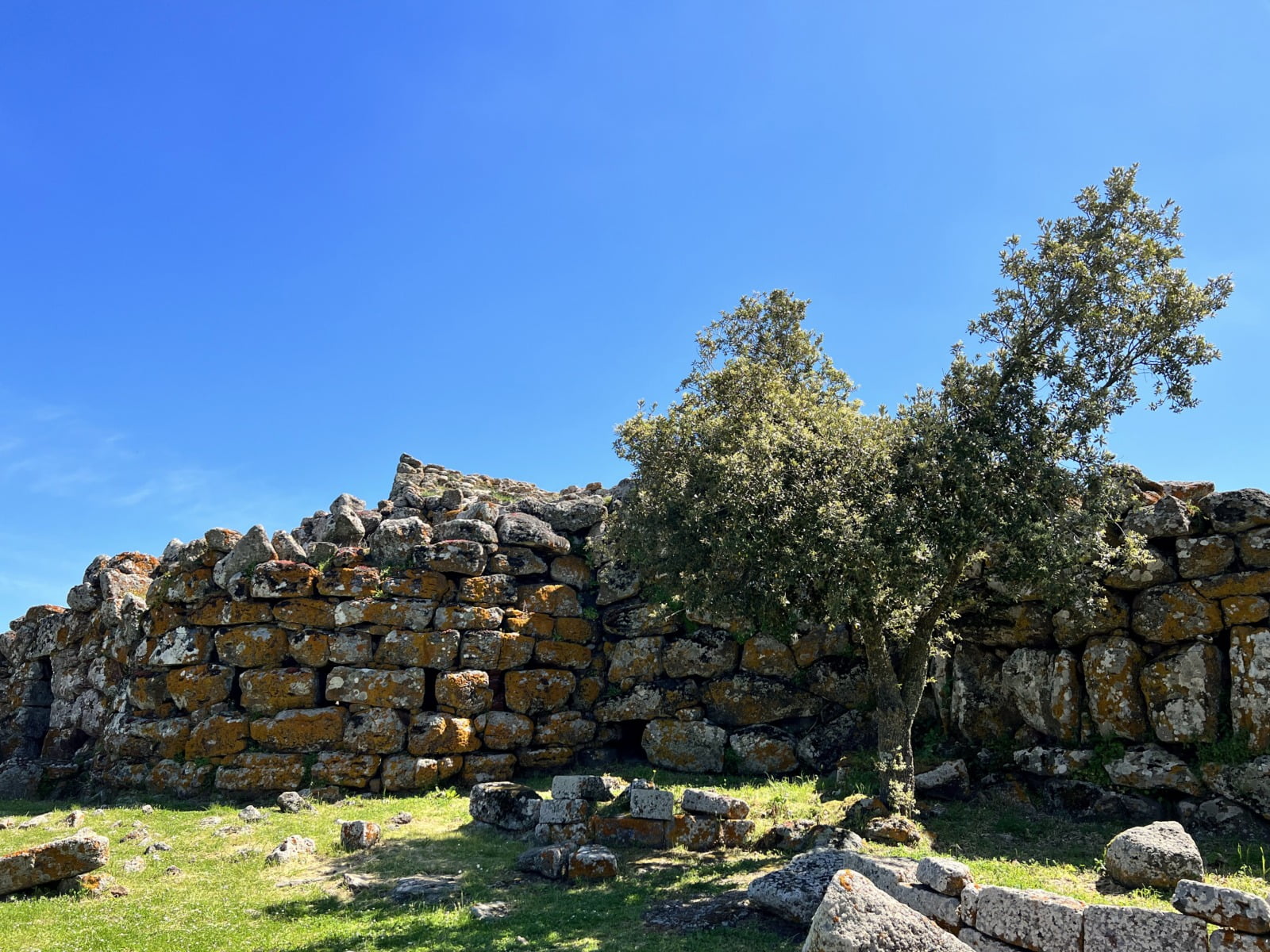 Mura con licheni Nuraghe Arrubiu