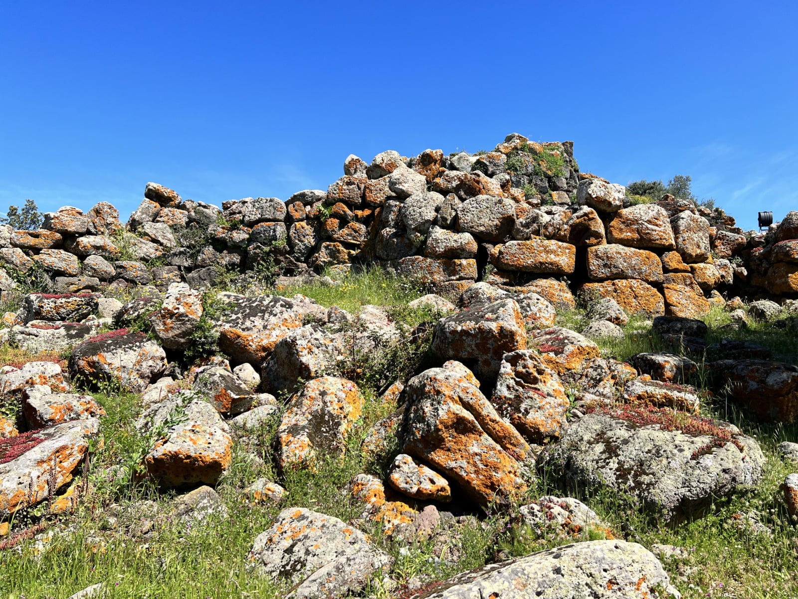 Nuraghe Arrubiu rocce con Licheni